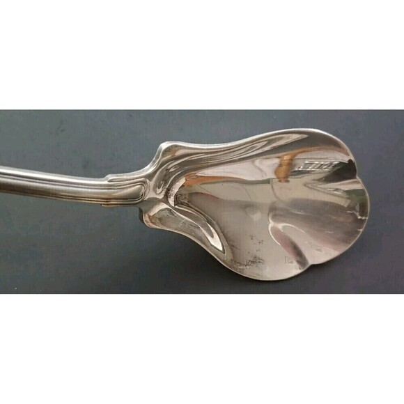 Gorham EP Silverplate Scalloped Serving Spoon Meat Fork Set N118 N119 10.25" Vtg - Picture 13 of 14